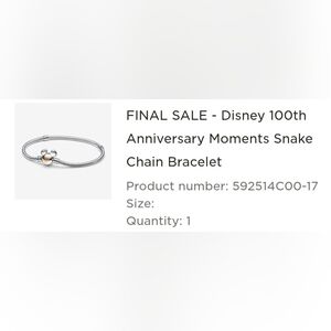 Pandora Silver and Gold Snake Chain Bracelet